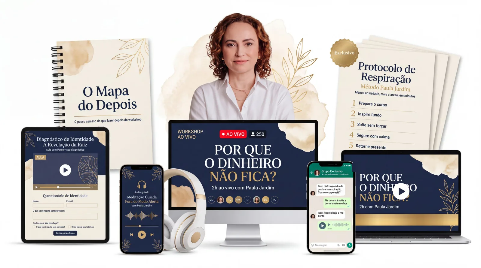 Tudo o que está incluso na vaga do workshop, reunido numa imagem